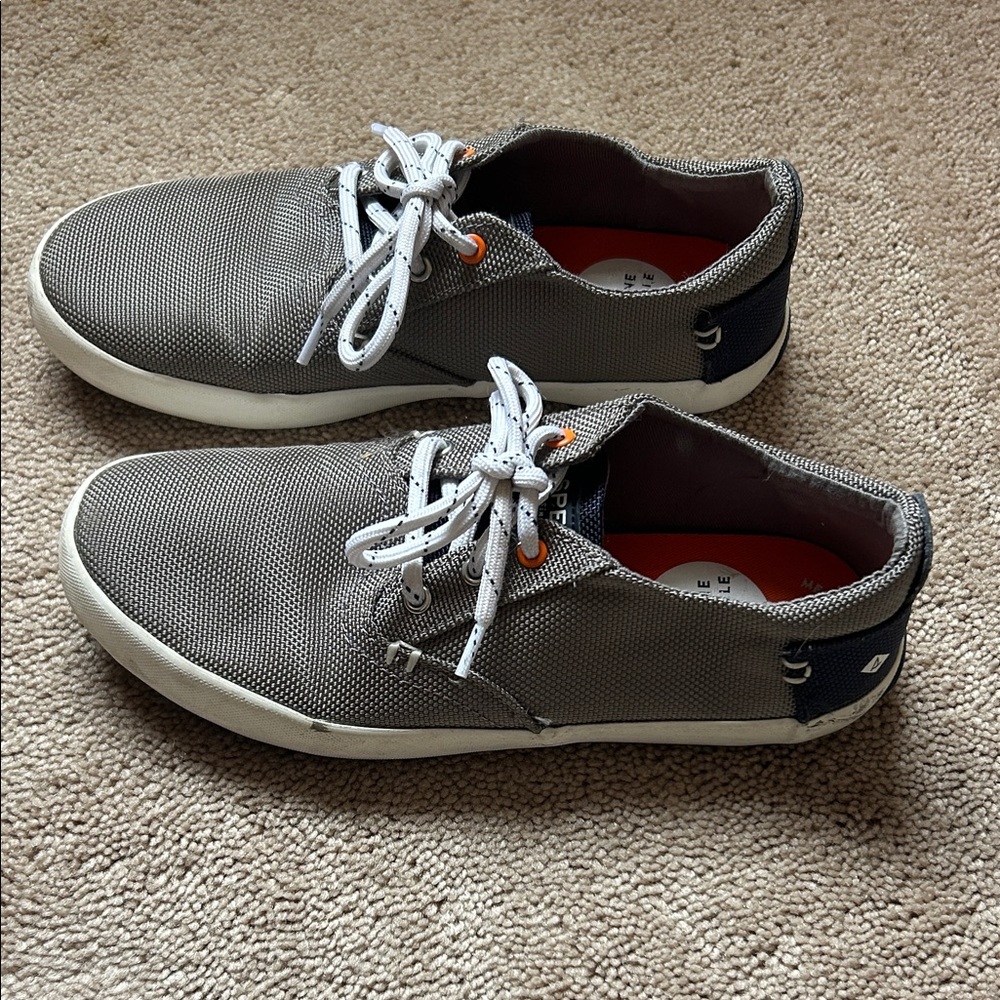 Sperry Gray and White Sneakers
